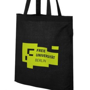 Stoffbeutel in Schwarz mit Aufdruck des FU-Logos (bestellbar ab Mitte Juni)
