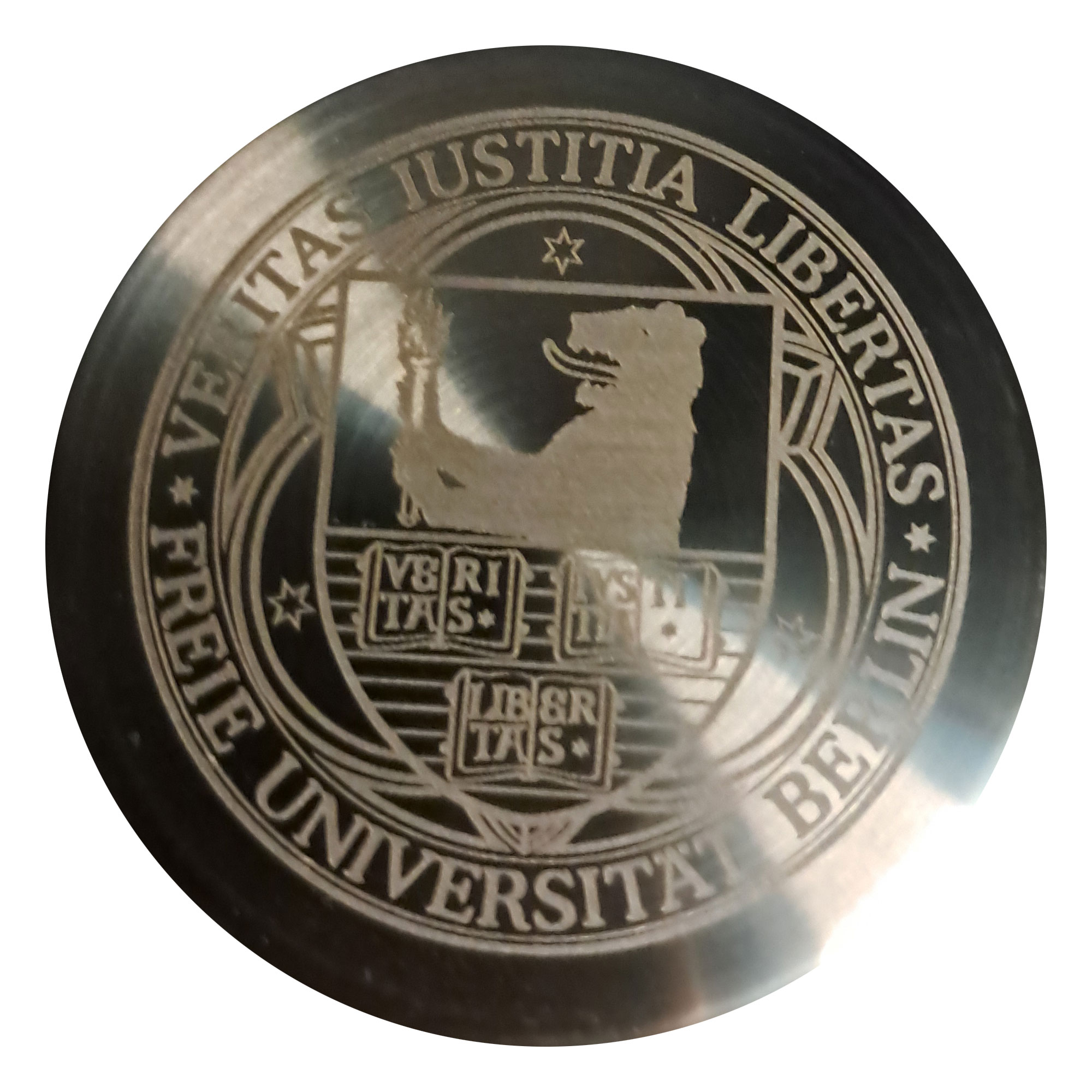 Trinkflasche (transparent) mit Gravur des FU-Siegels – Bild 2